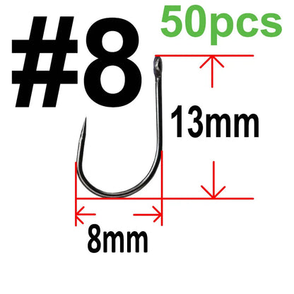 Non-barb barbless Circle Carp Fishing Hooks with Hole