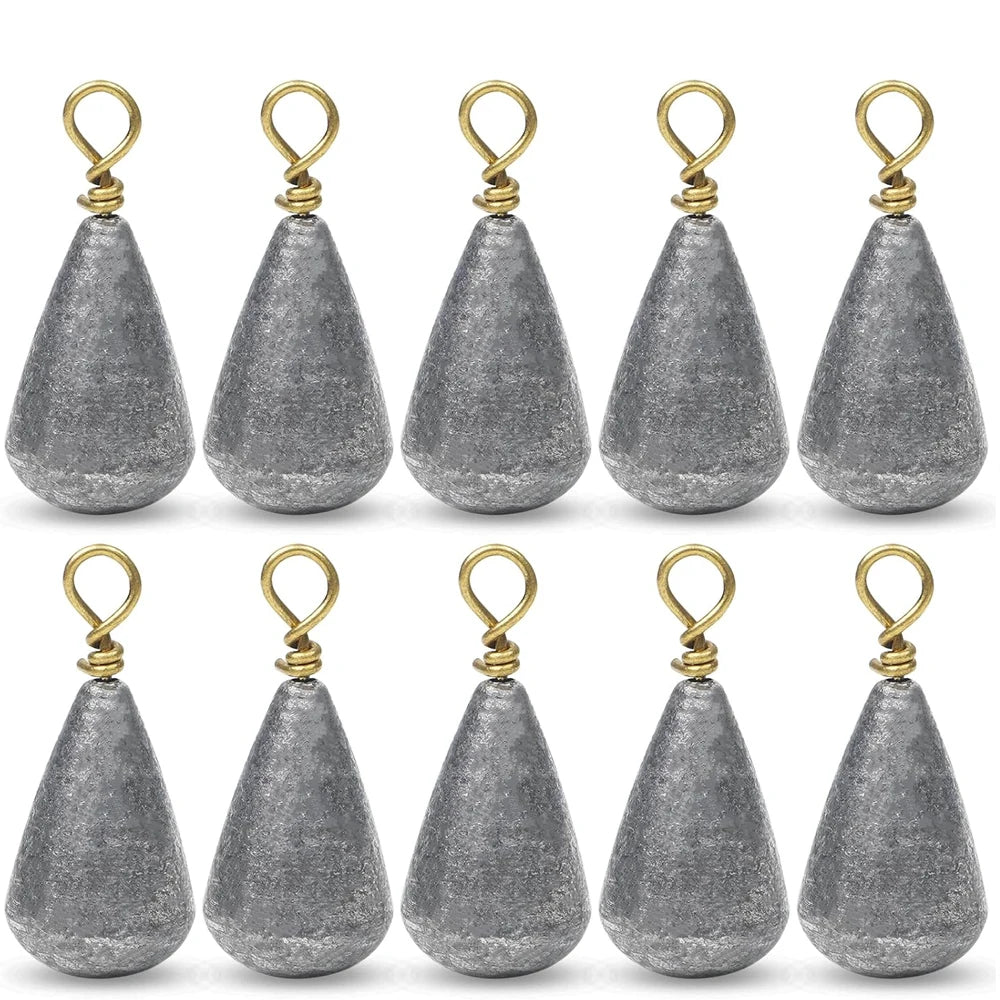 10Pcs Fishing Weights Sinkers Drop Shot Weights with Brass Swivels