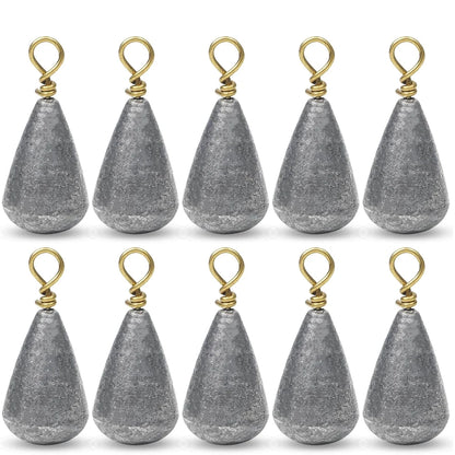 10Pcs Fishing Weights Sinkers Drop Shot Weights with Brass Swivels