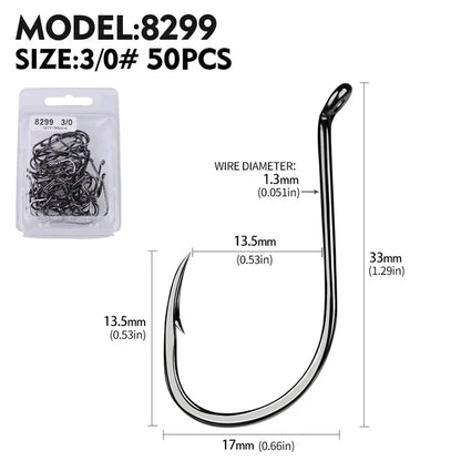 PROBEROS 50Pcs/lot Carbon Steel Barbed Fishhook