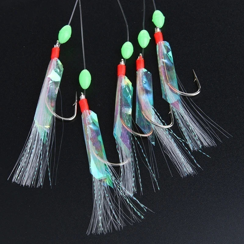 5 Pcs Multi-Colour Soft Silverskin Fishing Lure Set