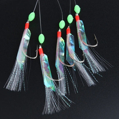 5 Pcs Multi-Colour Soft Silverskin Fishing Lure Set