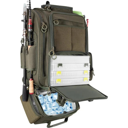 Large Fishing Backpack with Cooler for 3 Tackle boxes