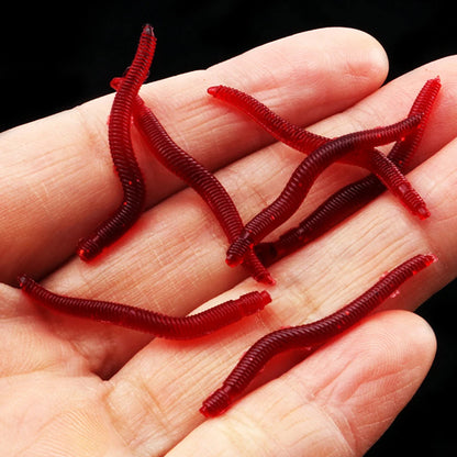 Lure Red Bait Worms Plastic