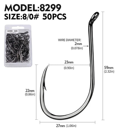 PROBEROS 50Pcs/lot Carbon Steel Barbed Fishhook