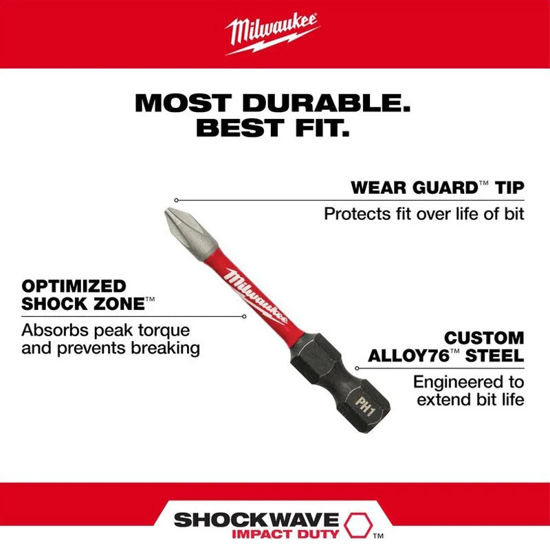 Milwaukee Magnetic PH2 Drill impact Original Bits