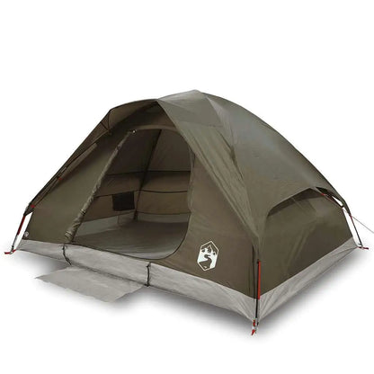 2-Person Waterproof Brown Dome Camping Tent