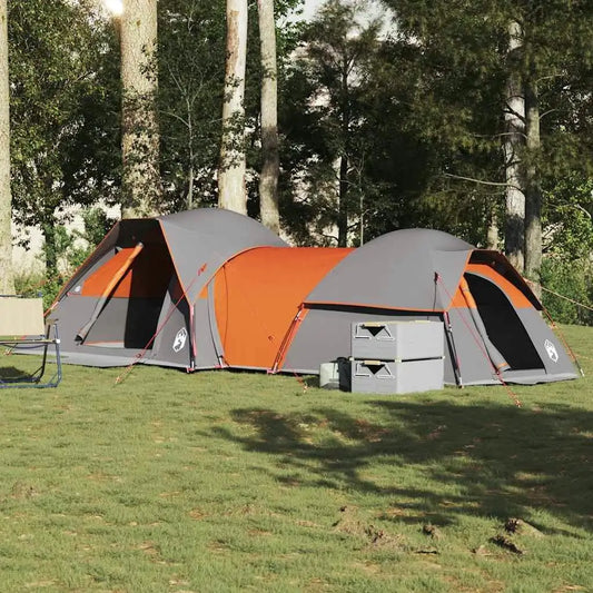 5-Person Waterproof Camping Tent in Grey & Orange