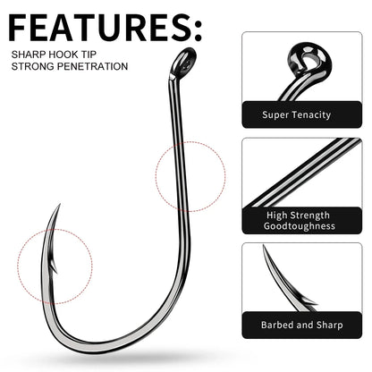 PROBEROS 50Pcs/lot Carbon Steel Barbed Fishhook