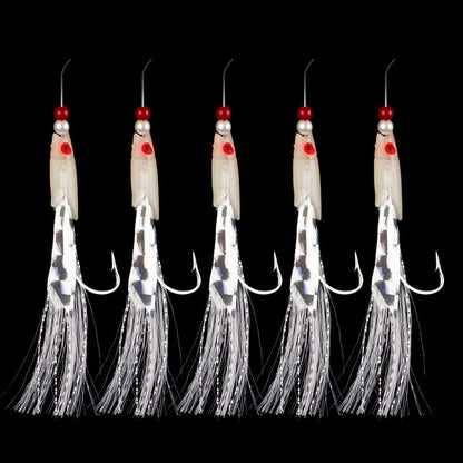 5 Pcs Multi-Colour Soft Silverskin Fishing Lure Set