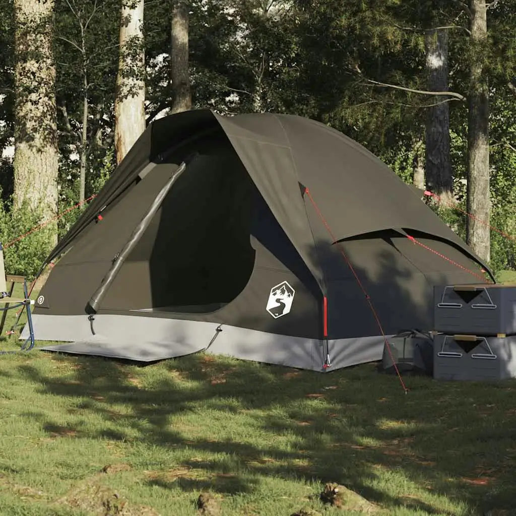 2-Person Waterproof Brown Dome Camping Tent