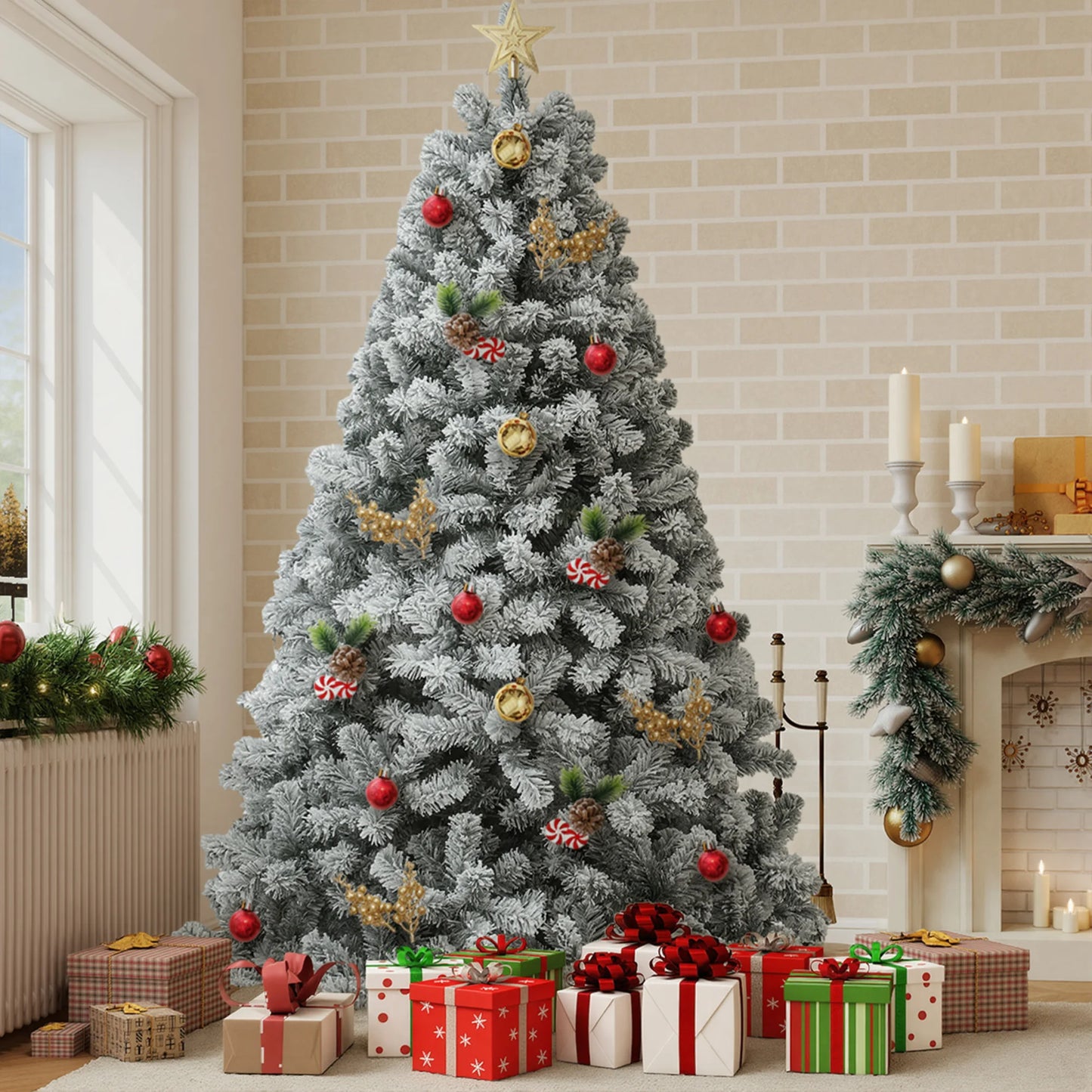 6ft Snow Flocked Artificial Christmas Tree