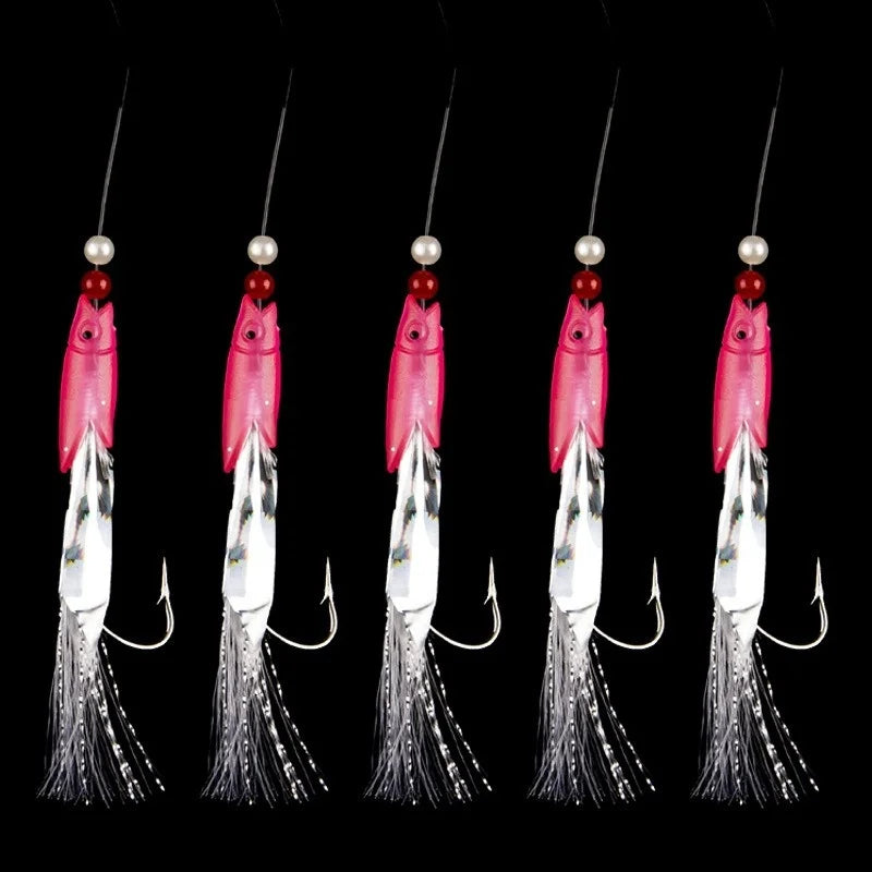 5 Pcs Multi-Colour Soft Silverskin Fishing Lure Set