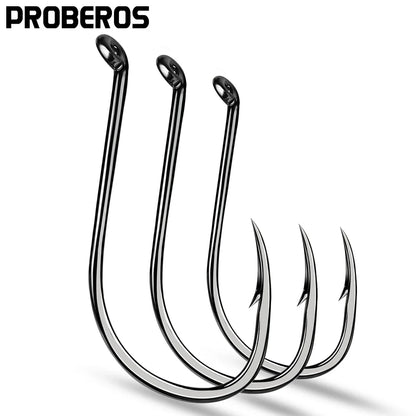 PROBEROS 50Pcs/lot Carbon Steel Barbed Fishhook