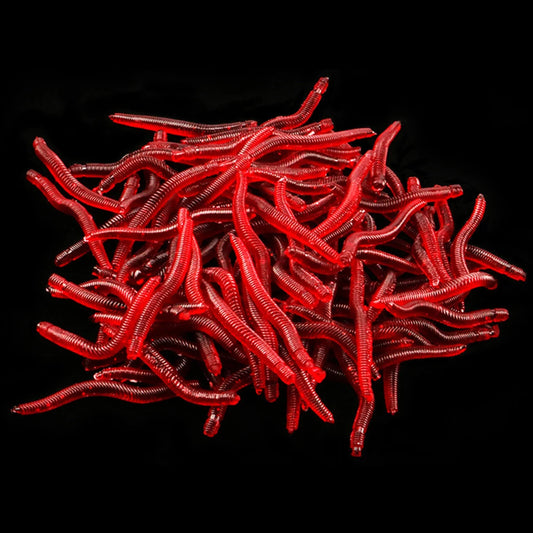 Lure Red Bait Worms Plastic