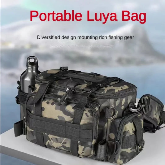 Fishing tackle, shoulder bag, storage bag, portable fishing rod holder