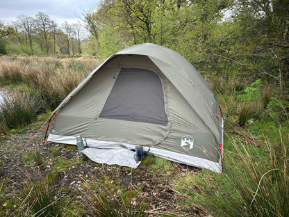 4-Person Waterproof Olive Green Dome Camping Tent